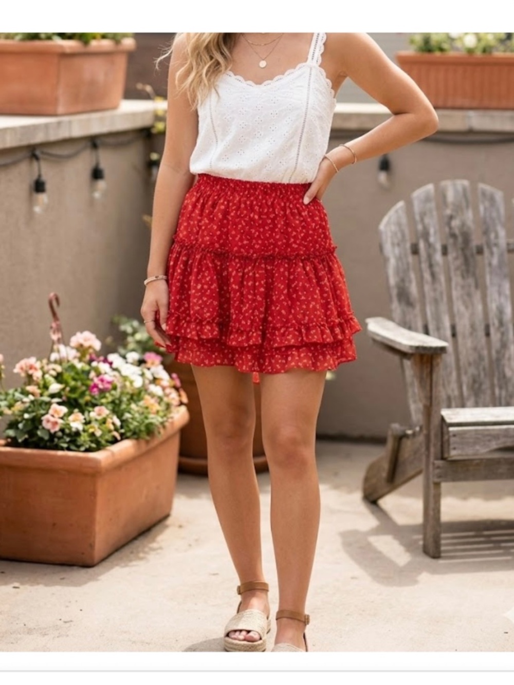Misa Los Angeles Tania Mini Red Skirt Size M